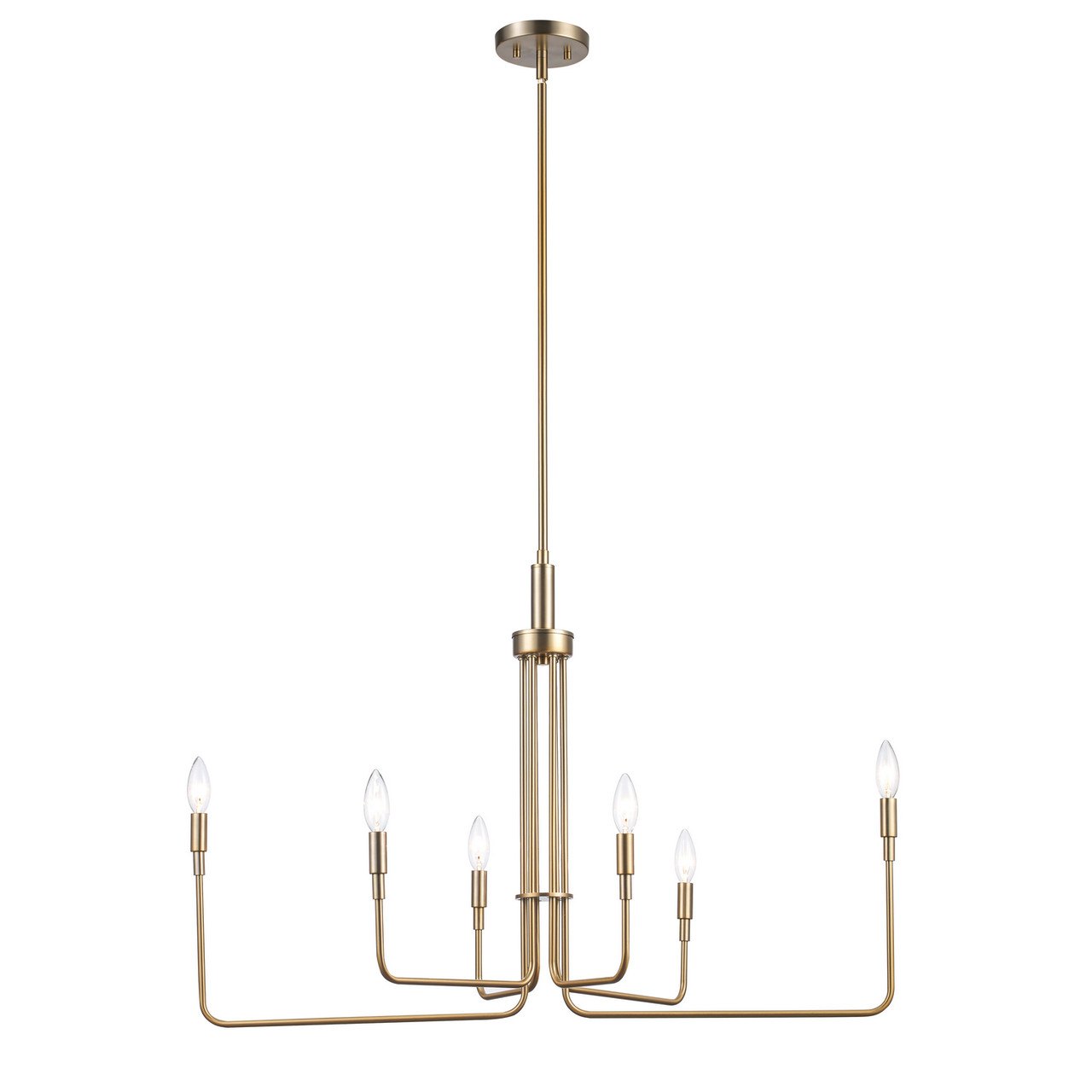 Charlotte Six Light Chandelier in Antique Gold