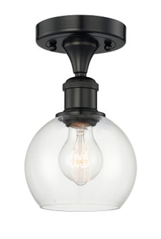 Edison One Light Semi-Flush Mount in Matte Black (405|616-1F-BK-G122-6)