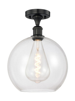 Edison One Light Semi-Flush Mount in Matte Black (405|616-1F-BK-G122-12)