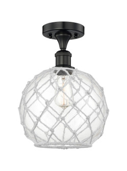 Edison One Light Semi-Flush Mount in Matte Black (405|616-1F-BK-G122-10RW)