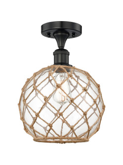 Edison One Light Semi-Flush Mount in Matte Black (405|616-1F-BK-G122-10RB)