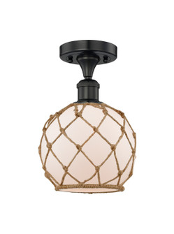 Edison One Light Semi-Flush Mount in Matte Black (405|616-1F-BK-G121-8RB)