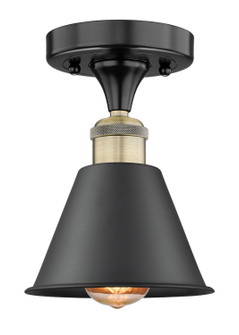 Edison One Light Semi-Flush Mount in Black Antique Brass (405|616-1F-BAB-M8-BK)