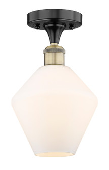 Edison One Light Semi-Flush Mount in Black Antique Brass (405|616-1F-BAB-G651-8)