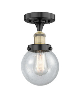 Edison One Light Semi-Flush Mount in Black Antique Brass (405|616-1F-BAB-G204-6)
