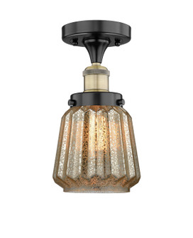 Edison One Light Semi-Flush Mount in Black Antique Brass (405|616-1F-BAB-G146)