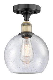 Edison One Light Semi-Flush Mount in Black Antique Brass (405|616-1F-BAB-G124-8)