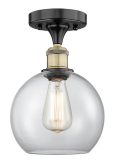 Edison One Light Semi-Flush Mount in Black Antique Brass (405|616-1F-BAB-G122-8)