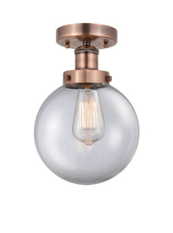 Edison One Light Semi-Flush Mount in Antique Copper (405|616-1F-AC-G202-8)
