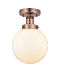 Edison One Light Semi-Flush Mount in Antique Copper (405|616-1F-AC-G201-8)