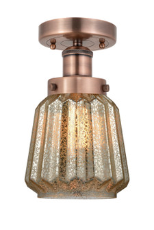 Edison One Light Semi-Flush Mount in Antique Copper (405|616-1F-AC-G146)