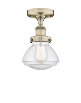 Edison One Light Semi-Flush Mount in Antique Brass (405|616-1F-AB-G324)