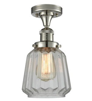 Franklin Restoration One Light Semi-Flush Mount in Polished Nickel (405|517-1CH-PN-G142)