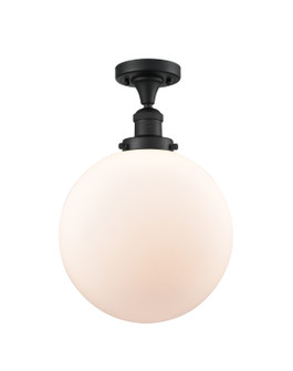 Franklin Restoration LED Semi-Flush Mount in Matte Black (405|517-1CH-BK-G201-12-LED)