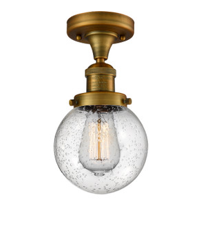 Franklin Restoration One Light Semi-Flush Mount in Brushed Brass (405|517-1CH-BB-G204-6)