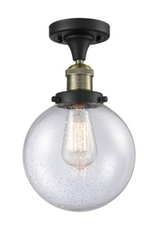Franklin Restoration LED Semi-Flush Mount in Black Antique Brass (405|517-1CH-BAB-G204-8-LED)