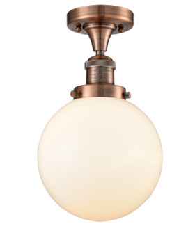 Franklin Restoration One Light Semi-Flush Mount in Antique Copper (405|517-1CH-AC-G201-8)