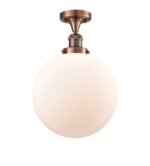 Franklin Restoration One Light Semi-Flush Mount in Antique Copper (405|517-1CH-AC-G201-12)