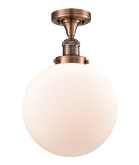 Franklin Restoration LED Semi-Flush Mount in Antique Copper (405|517-1CH-AC-G201-10-LED)
