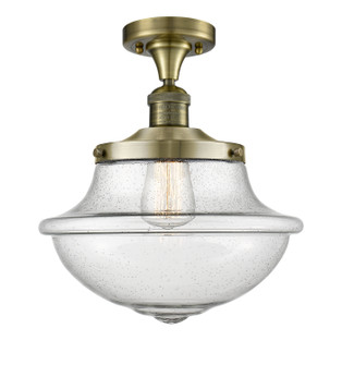 Franklin Restoration One Light Semi-Flush Mount in Antique Brass (405|517-1CH-AB-G544)