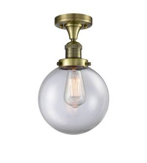 Franklin Restoration One Light Semi-Flush Mount in Antique Brass (405|517-1CH-AB-G202-8)