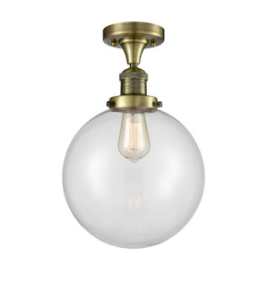 Franklin Restoration One Light Semi-Flush Mount in Antique Brass (405|517-1CH-AB-G202-10)