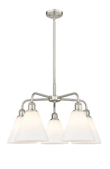 Ballston Five Light Chandelier in Satin Nickel (405|516-5CR-SN-GBC-82)