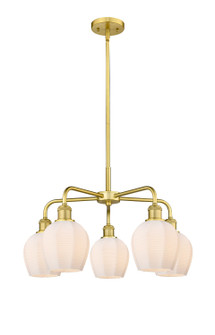 Downtown Urban Five Light Chandelier in Satin Gold (405|516-5CR-SG-G461-6)