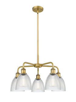 Ballston Five Light Chandelier in Brushed Brass (405|516-5CR-BB-G382)