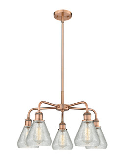 Downtown Urban Five Light Chandelier in Antique Copper (405|516-5CR-AC-G275)