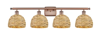 Ballston Four Light Bath Vanity in Antique Copper (405|516-4W-AC-RBD-8-NAT)