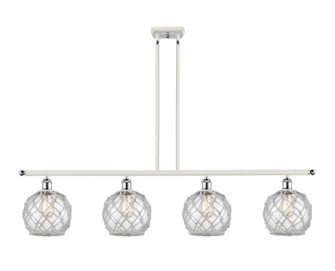 Ballston Four Light Island Pendant in White Polished Chrome (405|516-4I-WPC-G122-8RW)