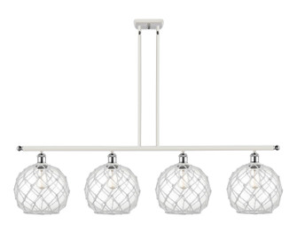 Ballston Four Light Island Pendant in White Polished Chrome (405|516-4I-WPC-G122-10RW)