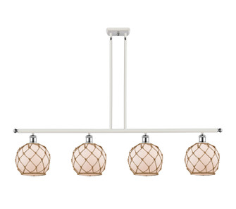 Ballston Four Light Island Pendant in White Polished Chrome (405|516-4I-WPC-G121-8RB)