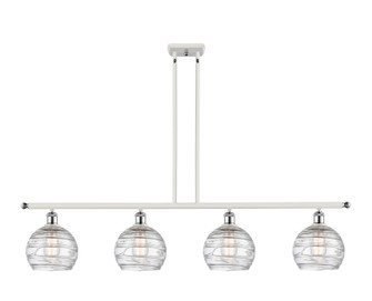 Ballston Four Light Island Pendant in White Polished Chrome (405|516-4I-WPC-G1213-8)