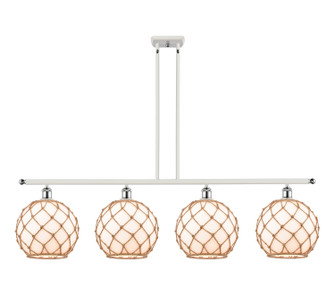 Ballston Four Light Island Pendant in White Polished Chrome (405|516-4I-WPC-G121-10RB)