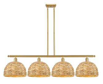 Ballston Four Light Island Pendant in Satin Gold (405|516-4I-SG-RBD-12-NAT)