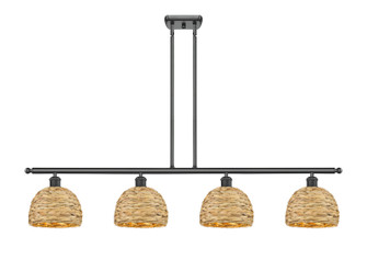 Ballston Four Light Island Pendant in Matte Black (405|516-4I-BK-RBD-8-NAT)