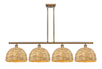 Ballston Four Light Island Pendant in Brushed Brass (405|516-4I-BB-RBD-12-NAT)