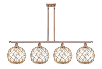Ballston Four Light Island Pendant in Antique Copper (405|516-4I-AC-G122-10RB)