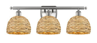 Ballston Three Light Bath Vanity in Satin Nickel (405|516-3W-SN-RBD-8-NAT)