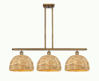 Ballston Three Light Island Pendant in Brushed Brass (405|516-3I-BB-RBD-12-NAT)