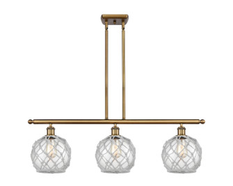 Ballston Three Light Island Pendant in Brushed Brass (405|516-3I-BB-G122-8RW)