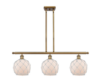Ballston Three Light Island Pendant in Brushed Brass (405|516-3I-BB-G121-8RW)