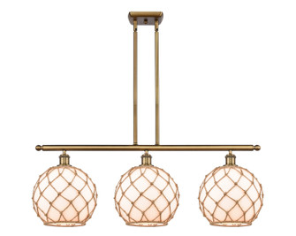 Ballston Three Light Island Pendant in Brushed Brass (405|516-3I-BB-G121-10RB)