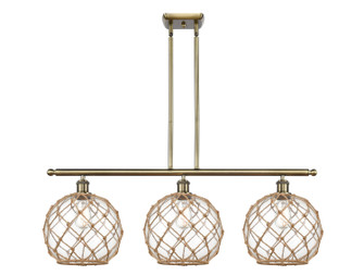 Ballston Three Light Island Pendant in Antique Brass (405|516-3I-AB-G122-10RB)