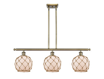 Ballston Three Light Island Pendant in Antique Brass (405|516-3I-AB-G121-8RB)