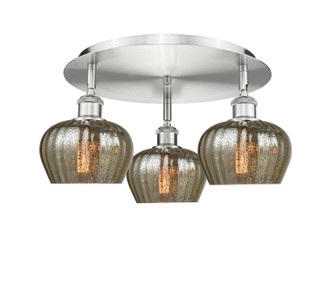 Downtown Urban Three Light Flush Mount in Satin Nickel (405|516-3C-SN-G96)
