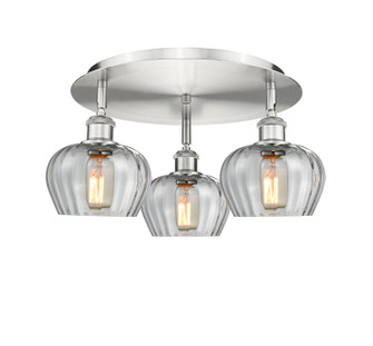 Ballston Three Light Semi-Flush Mount in Satin Nickel (405|516-3C-SN-G92)