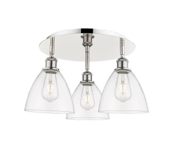 Ballston Three Light Semi-Flush Mount in Polished Nickel (405|516-3C-PN-GBD-752)